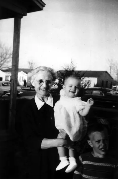 Grandmother Craig with grandbaby Carla and Berry, c. 1950