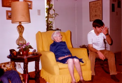 Vernie Craig at Christmas, 1980, with Craig Ledbetter