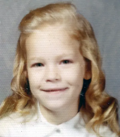 Kathleen Elaine Ledbetter, school portrait, c. 1970